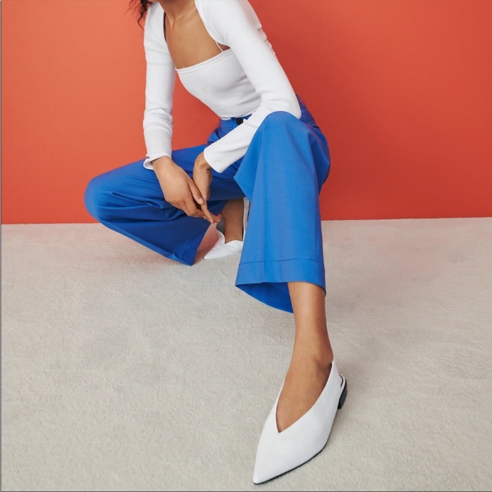 White Zara Slingback Flats